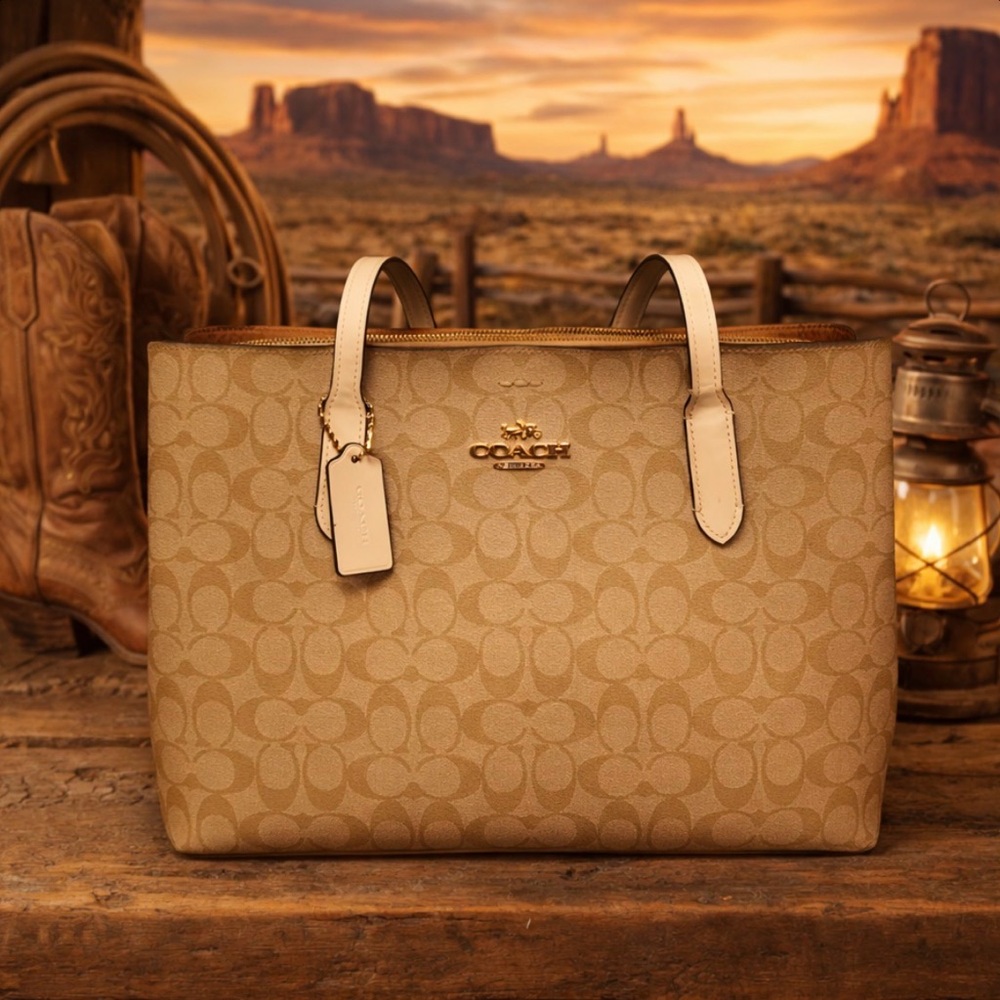 Coach Tan Signature Tote Bag